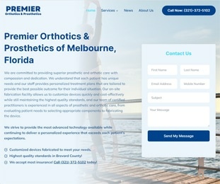 Premier Orthotics Prosthetics Website